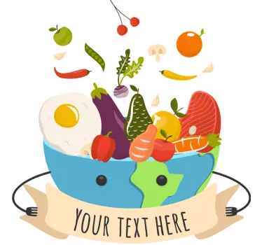 food illustration with personalized text decal - TenStickers