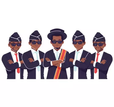 Ghana dancing pallbearers wall decal - TenStickers