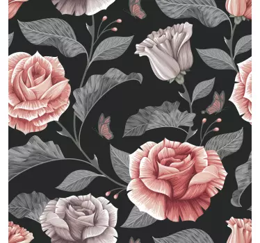 Roses pattern laptop skin decal - TenStickers