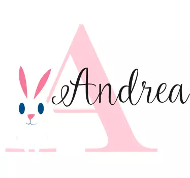 Customized name first letter and butterfly illustration wall art - TenStickers