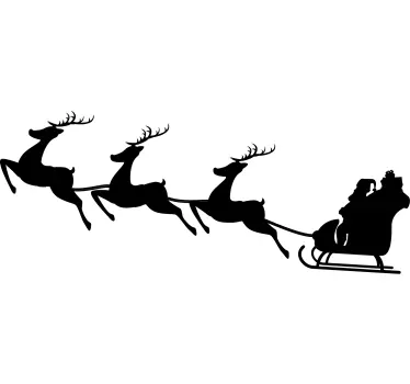Santa Claus on his sleigh christmas wall sticker - TenStickers