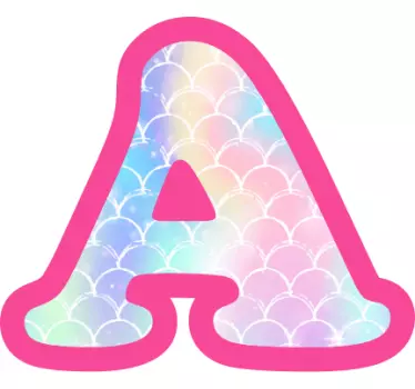 Mermaid initial text wall decal - TenStickers