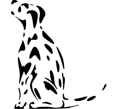 Spotty dog looking up wall decal - TenStickers