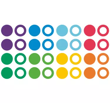 Rainbow colours circles geometric wall sticker - TenStickers