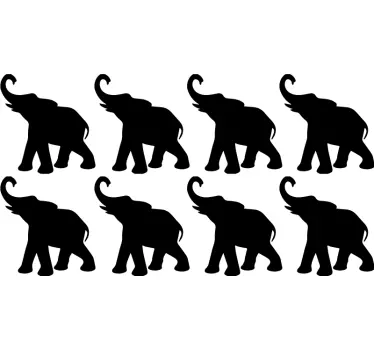Silhouette elephants baby wall sticker - TenStickers