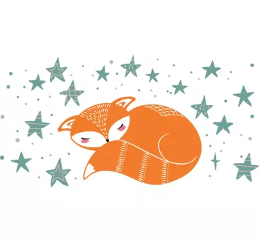 stars with fox nordic style wild animal sticker - TenStickers
