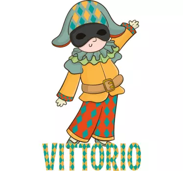 Colorful Jester Character wall stickers for kid - TenStickers