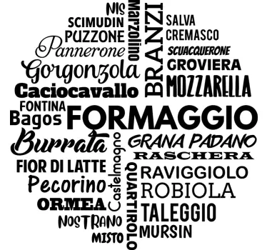 Italian cheese food wall sticker - TenStickers