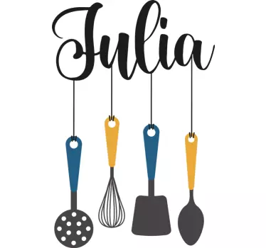 Personalised utensils with name cutlery sticker - TenStickers