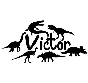 Various personalised dinosaurs wall sticker - TenStickers