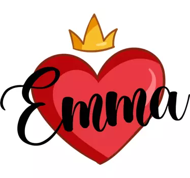 Names with heart love wall decal - TenStickers