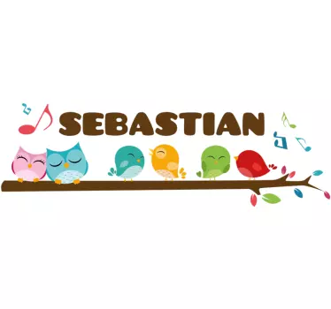 Customized Colorful Birds wall stickers for kid - TenStickers