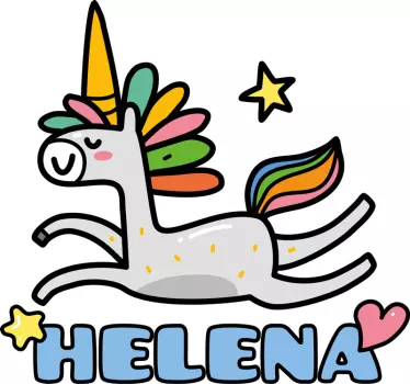 Cute Running Unicorn wall stickers for kid - TenStickers