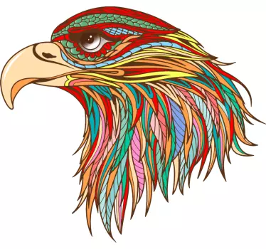 Head eagle feathers bird decal - TenStickers