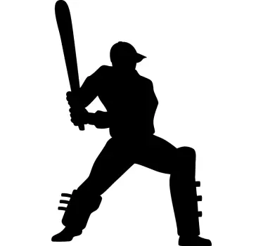 Cricket player silhouette wall decal - TenStickers