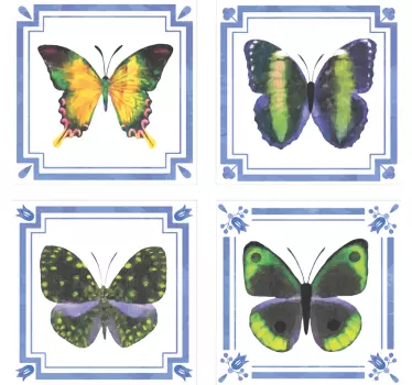 Colorful butterflies tile transfer - TenStickers