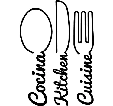 Culinary Utensil Outline cuisine wall sticker - TenStickers