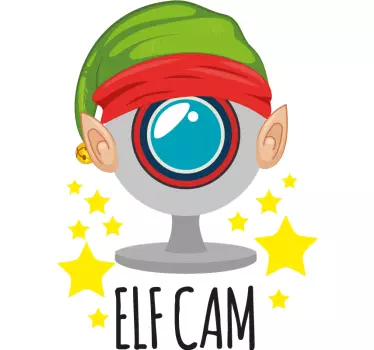 Elf cam christmas wall decal - TenStickers
