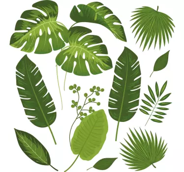 Variety of leaves plant decals - TenStickers