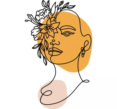minimalistic portrait of a woman window decal - TenStickers
