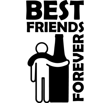 Beer drink with text window decal - TenStickers