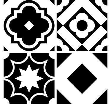 Black and white pattern tile transfer decal - TenStickers