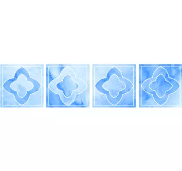 Mosaic shades of blue tile transfer - TenStickers