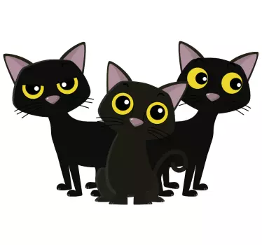Black kitties dog decal - TenStickers