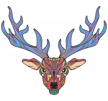 Boho reindeer wild animal sticker - TenStickers