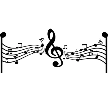 Treble clef classical music wall decal - TenStickers