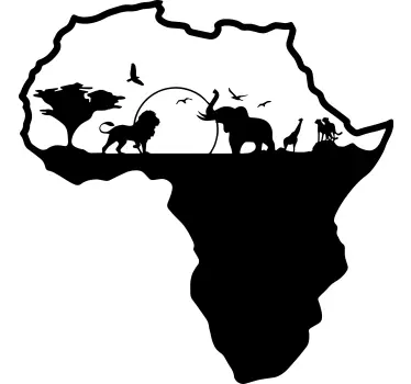 Africa and animals silhouette City Sticker - TenStickers