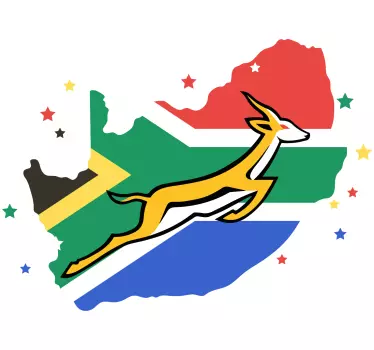 Springboks logo with SA flag rugby decal - TenStickers