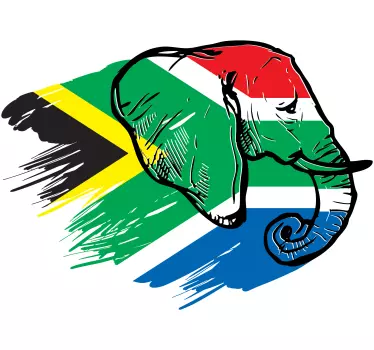 South African elephant flag decal - TenStickers