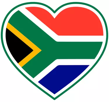 South Africa heart flag decal - TenStickers