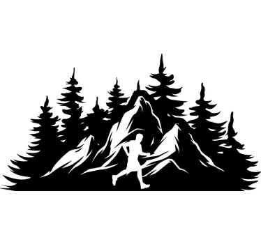 trail running wall decal - TenStickers