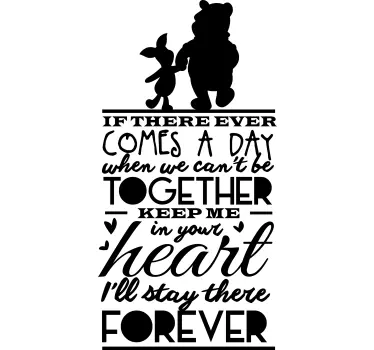 Winnie the pooh inspirational quote stickers - TenStickers