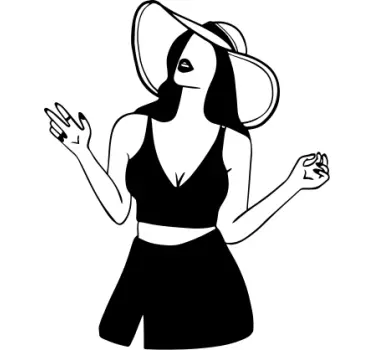 women elegant line art for shops beauty wall decal - TenStickers