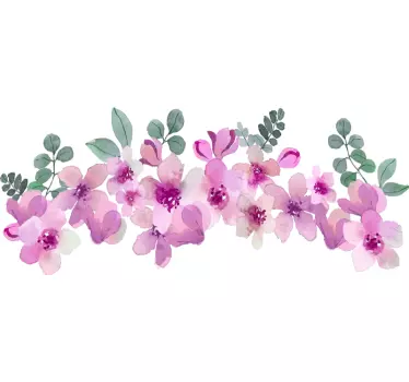 beautiful watercolor bouquet flowers  wall decal - TenStickers
