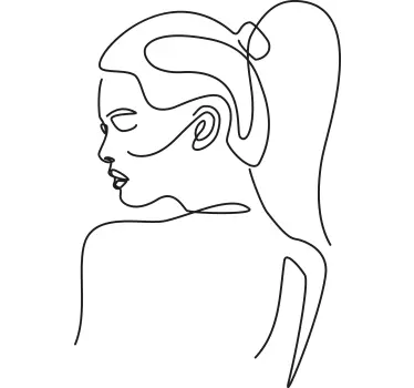 women elegant line art style for shops people decals - TenStickers