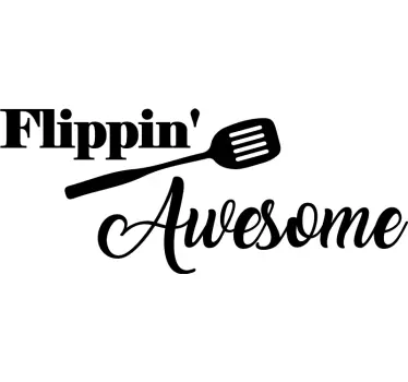 Flippin Awesome with Spatula cutlery sticker - TenStickers