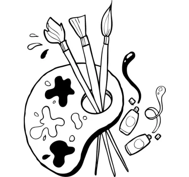 Paint palette educational sticker - TenStickers