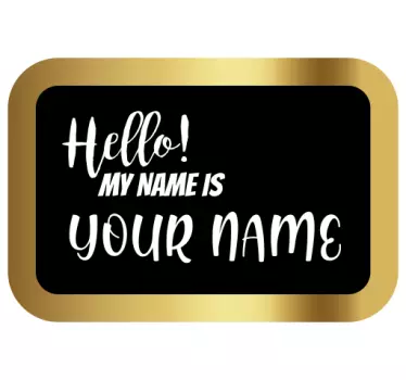 hello my name is with personalised name window decal - TenStickers