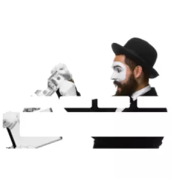 businessman extracts money bank card sticker - TenStickers