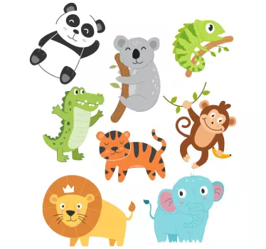 hand drawn autumn animals Kids Bedroom Wall Sticker - TenStickers