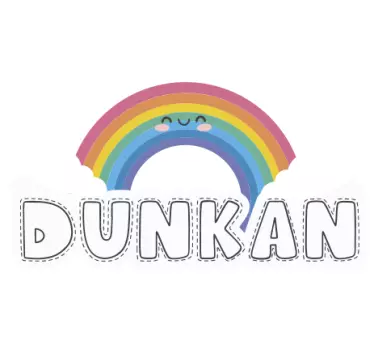 Personalised Smiling Rainbow Kids Bedroom Wall Sticker - TenStickers