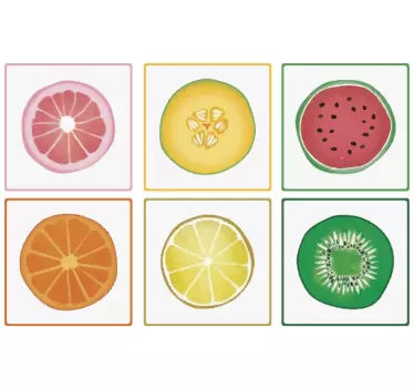Sliced bordered Fruit tile transfer - TenStickers