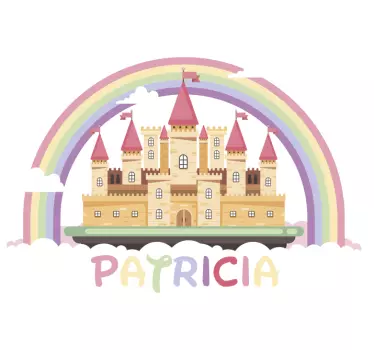 Personalised Fantasy Castle cartoon wall sticker - TenStickers