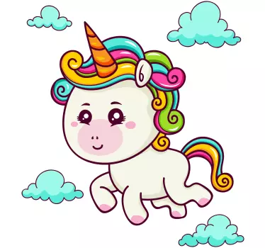 Playful Unicorn Clouds wall stickers for kid - TenStickers