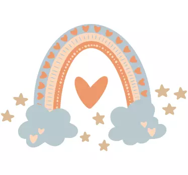 Pastel colors rainbow illustration wall art - TenStickers
