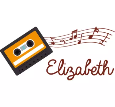 Musical notes with name Custom decal - TenStickers